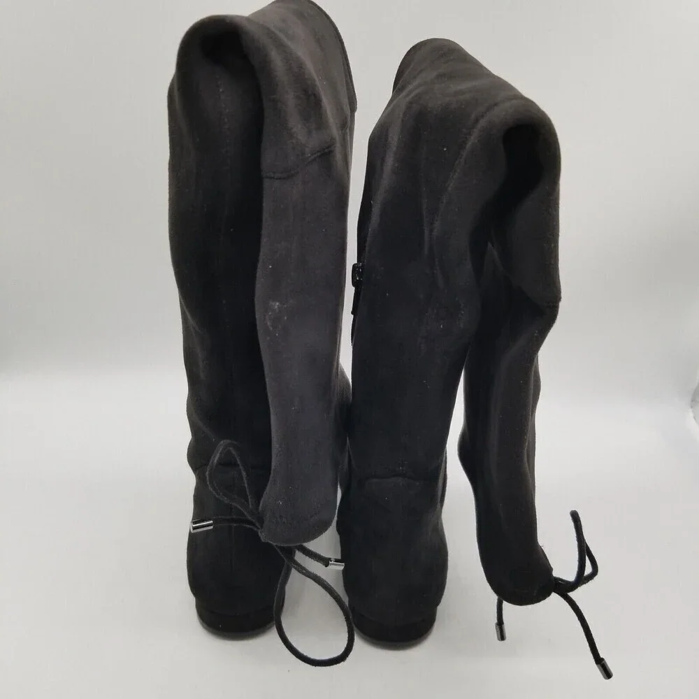 Enzo‎ Angiolini Womens Black Faux Suede Meloren Over The Knee Boots 5.5 M